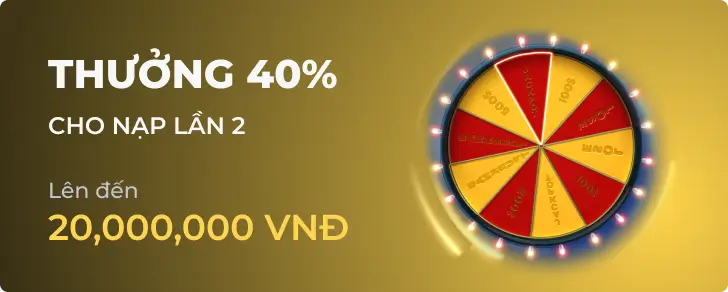 Ưu đãi thưởng nạp lại 40% hàng ngày tại vz998vip